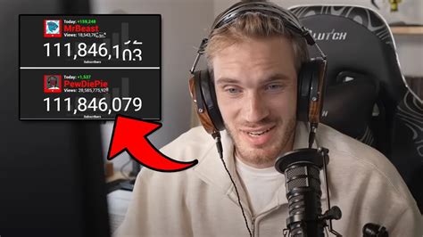 PewDiePie Reacts To MrBeast Passing Him In Subscribers... - YouTube