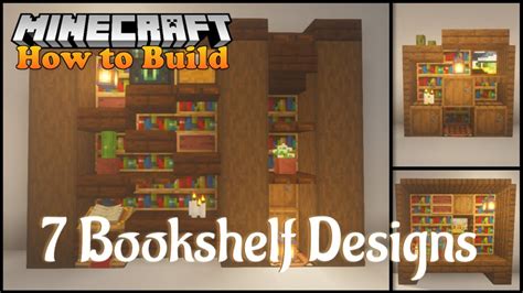 Minecraft: 7 Easy Bookshelf Designs for your Interiors [Tutorial] - YouTube