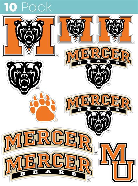 Mercer University 10 Pack Collegiate Vinyl Decal Stickerofficially ...