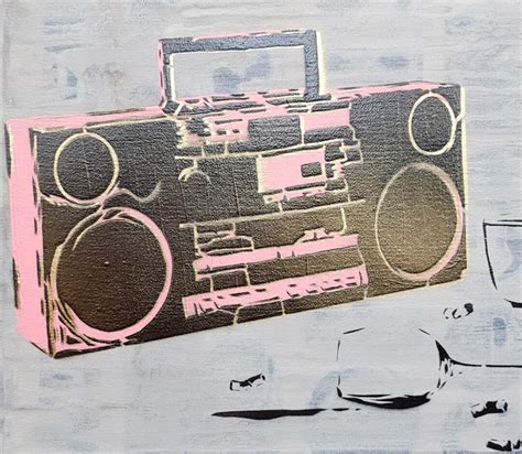 Retro Boombox Painting, Party Art, 80's Vibe Painting Graffiti - Etsy