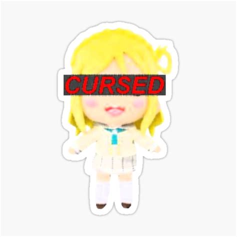 "Extra Cursed Mari Plush - V1" Sticker for Sale by prettyrad | Redbubble