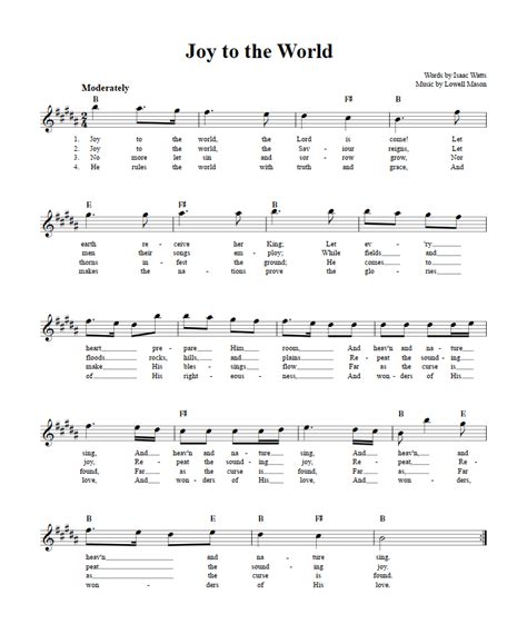 Printable Joy To The World Lyrics