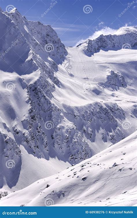 Ski Area on Rettenbach Glacier, Solden, Austria Stock Photo - Image of ...