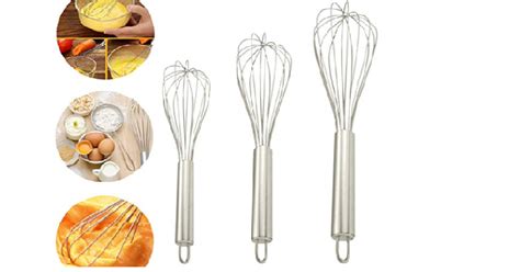 Philonext Stainless Steel Kitchen Whisks (Set of 3) Only $7.99 ...