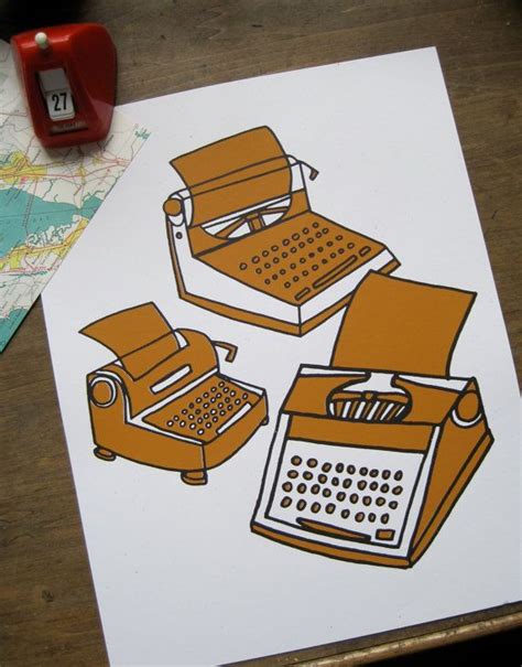 Typewriters screenprinted art print | Typewriter print, Art prints ...