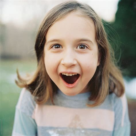 "Close Up Portrait Of A Young Girl Looking Surprised" by Stocksy ...