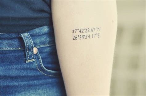 Tattoo: Latitude/longitude of your favorite place or a place that has changed you | Coordinates ...