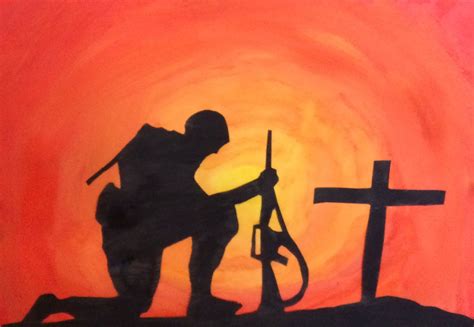 Remembrance Day art. Soldier. Silhouette. | Winter art lesson, Remembrance day art, Sunset art ...