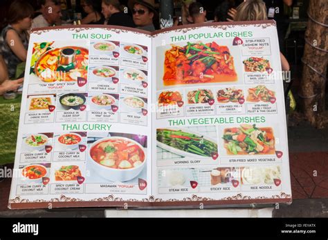 Thailand, Bangkok, Khaosan Road, Thai Food Restaurant Menu Stock Photo: 95258266 - Alamy