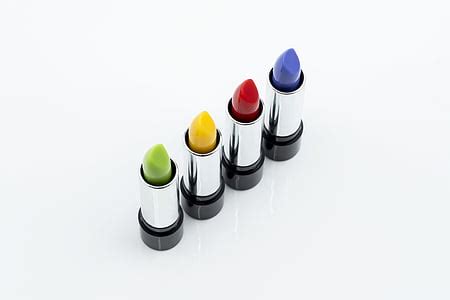 Royalty-Free photo: Five assorted-color lip cream on bottle | PickPik