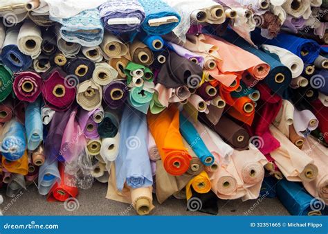 Bolts/rolls Of Various Colored Fabric Royalty Free Stock Photo - Image: 32351665