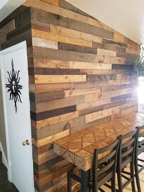 Pre-Stained Pallet Wood Accent Walls | Etsy | Wood accent wall, Wood pallets, Pallet accent wall