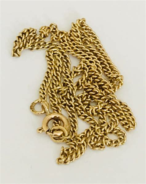 Vintage 9ct gold 16 inch gold chain - fully hallmarked