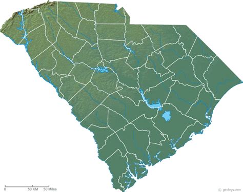 Elevation Map Of South Carolina – Map Vector