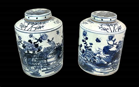 Pair Of Dynasty Porcelain Tea Jars Auction