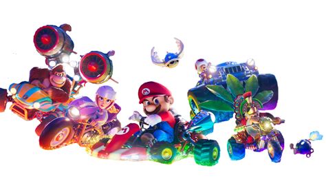 Mario Kart Racing Game with Colorful Karts PNG Cutout | PNG All