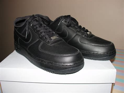 ric on the go: Perforated Black Leather AF1s