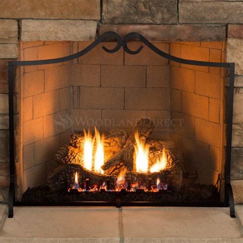 Elegant Black Wrought Iron Fireplace Screen