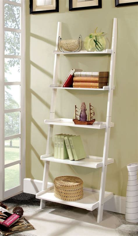 Ladder Shelf In White -Ac6213Wh | White ladder shelf, Ladder bookcase ...