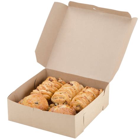 Southern Champion 0957K 9" x 9" x 3" Kraft Cake / Bakery Box - 250/Bundle