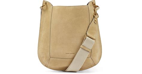 Isabel Marant Oskan Soft Suede Crossbody Bag in Natural | Lyst