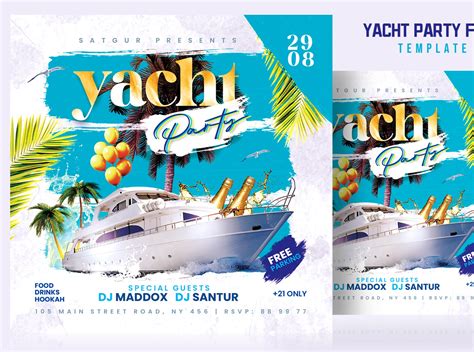 Yacht Party Flyer Template by Satgur Flyers on Dribbble