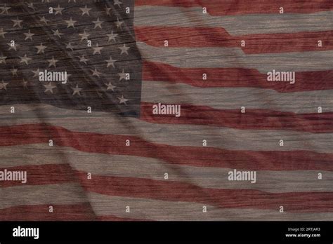 Wooden American Vintage Stage Background. Stage with Painted Aged American Flag Paint Stock ...