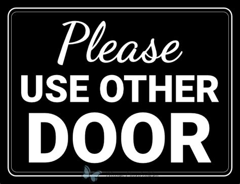 Printable Please Use Other Door Sign