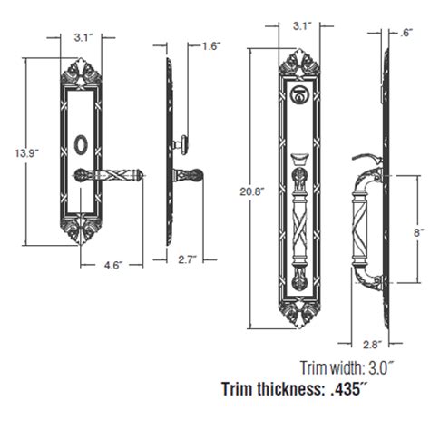 Baldwin Hardware 6952 Door Hardware Mortise Handleset