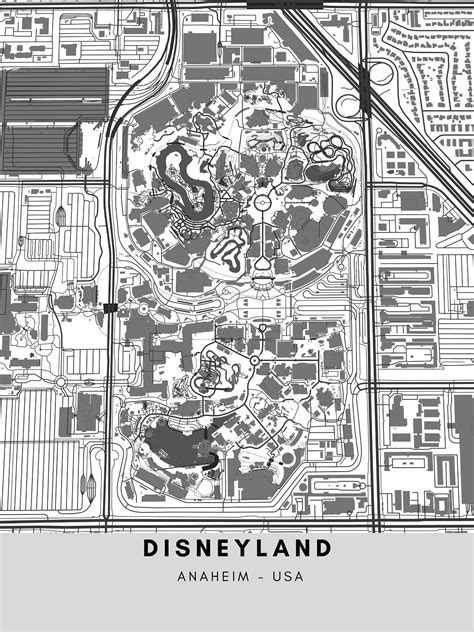 DISNEYLAND City Map, Custom Map, Custom Map Poster, Any Town ...