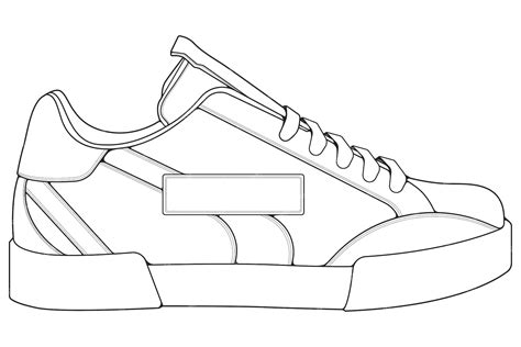 Premium Vector | Outline cool sneakers shoes sneaker outline drawing vector sneakers drawn in a ...