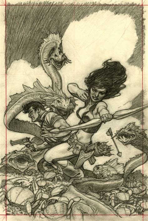 Mark Schultz - Xenozoic Tales Artists Edition Cover Preliminary drawing Comic Art | Art sketches ...