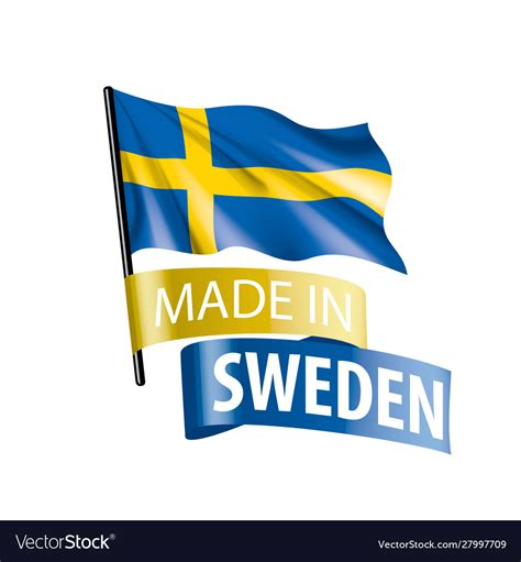 Sweden flag on a white Royalty Free Vector Image