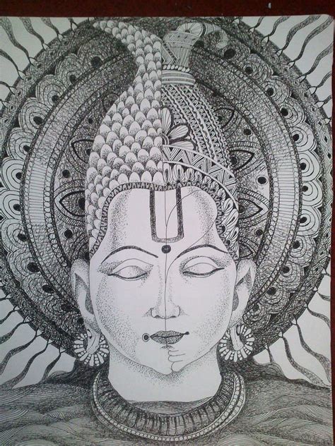 Vishnuji matsya-avatar Drawing by Kanika Jain - Fine Art America