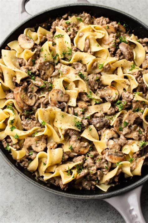 Easy Ground Beef Stroganoff • Salt & Lavender