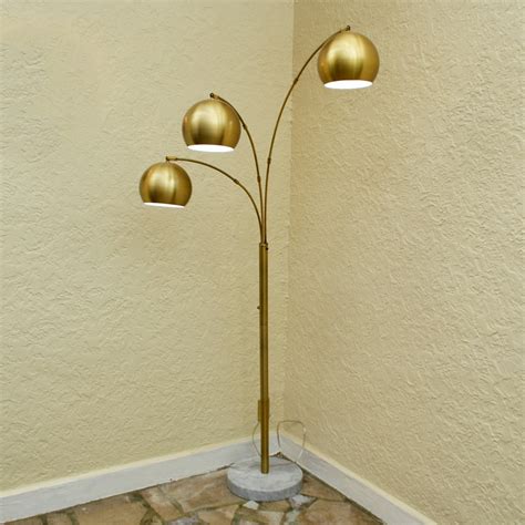 Mid Century Modern Brass Arc Floor Lamp with Marble Base | EBTH