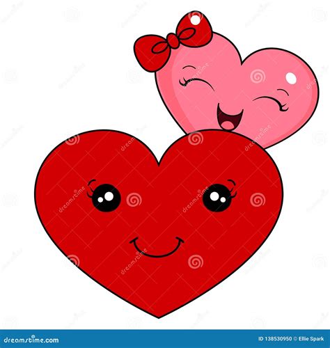 Cute smiling heart. stock vector. Illustration of huging - 138530950