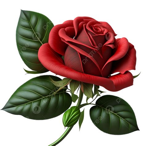 Beautifull The Nature Red Rose Flower With Green Leaf, Red Rose Flower With Leaf, Natural Rose ...