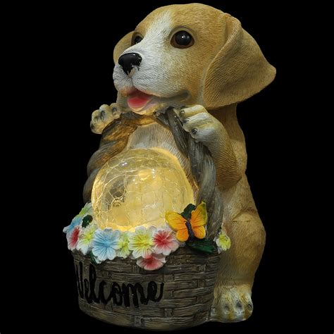 Solariko Lamps Puppy Light Ornament Lantern Outdoor Resin Adornment Statue - Walmart.com