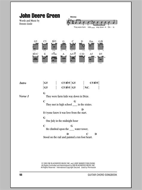 John Deere Green by Joe Diffie - Guitar Chords/Lyrics - Guitar Instructor