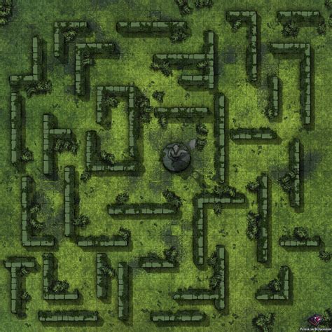 Forest Labyrinth Ruins - D&D Map for Roll20 And Tabletop - Dice Grimorium