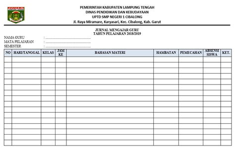 Contoh Jurnal Harian Guru Mts K13 - tukaffe.com