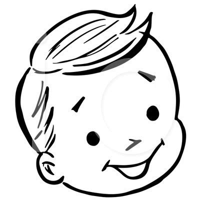 kid face clipart black and white - Clip Art Library