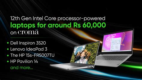 Best 12th Gen Intel Core processor-powered laptops under Rs60K on Croma