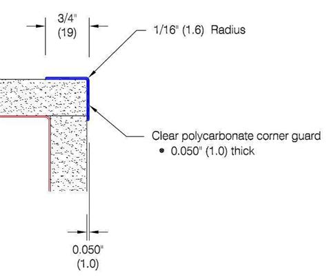 Clear Corner Guards 3/4" Wings | Clear Polycarbonate | Wallguard.com