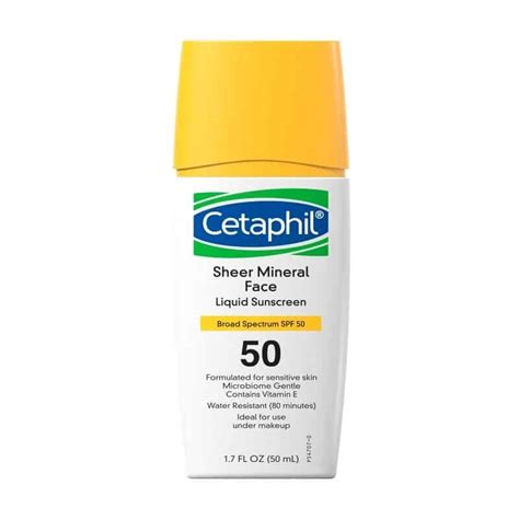 Cetaphil Sheer Mineral Face Sunscreen SPF 50 | 1.7 Ounce | MerryDerma ...