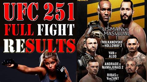 UFC 251 FULL FIGHT RESULTS JULY 11, 2020 | YAS ISLAND ABU DHABI - YouTube