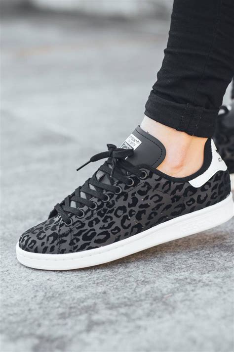 Black Leopard Stan Smith Sneakers | SOLETOPIA