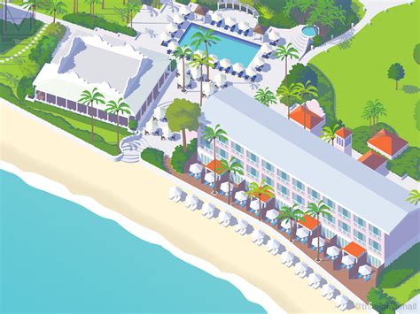 Visitor map for a hotel resort in Barbados on Behance