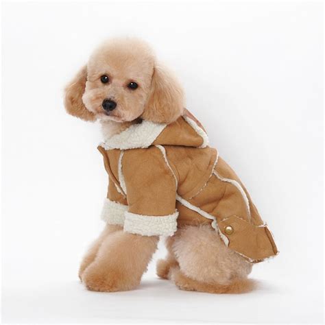 2016 Winter Sherpa Suede Dog Coat Fashion Warm Dog Jacket Hooded Dog F | Dog snowsuit, Dog ...